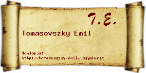 Tomasovszky Emil névjegykártya